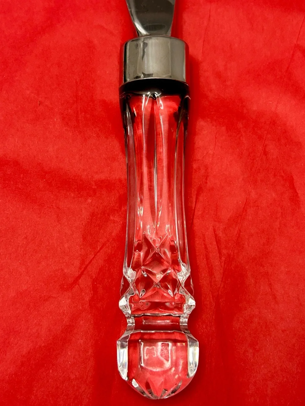 Waterford Crystal Cake Knife Server Cut Crystal Handle Stainless 13” Ireland